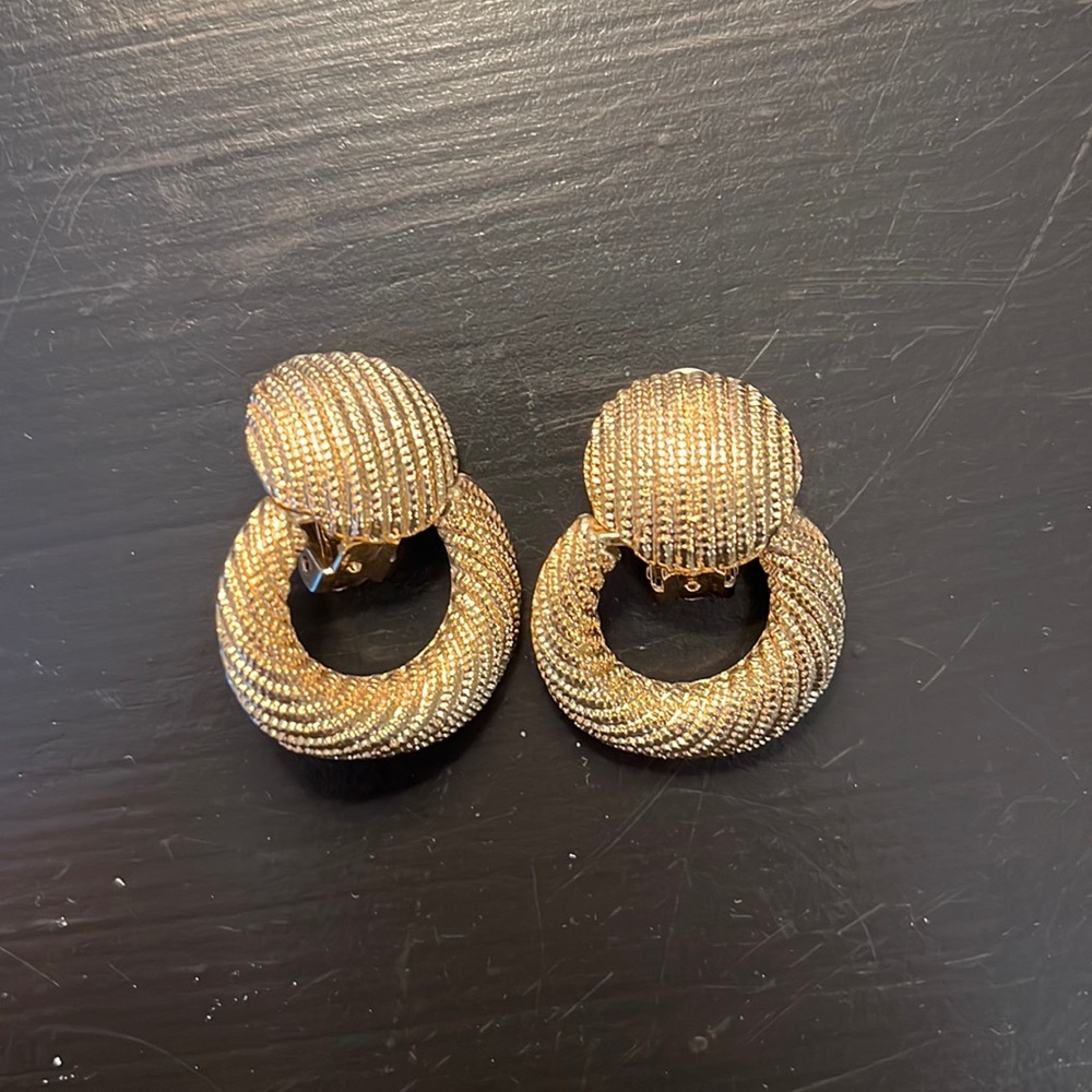 Vintage Style Gold Clip-On Earrings